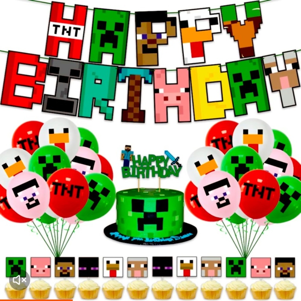 Minecraft Birthday Party Decoration Set